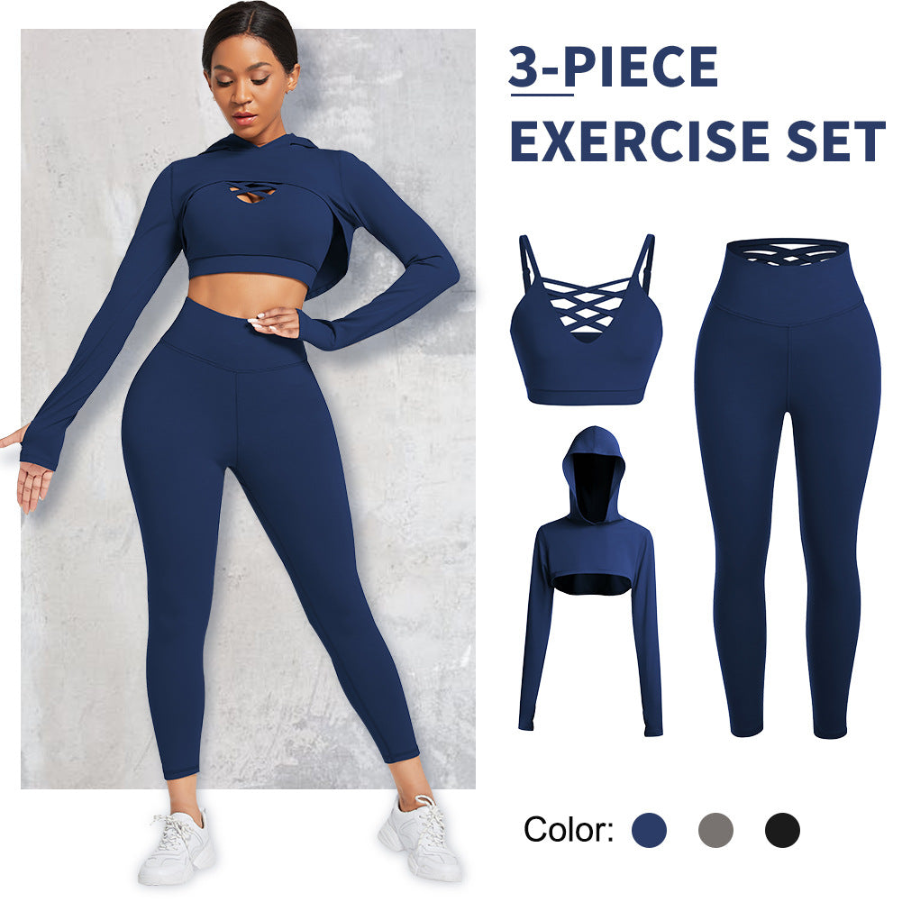 Workout Clothes Seamless Sports Bra Yoga Leggings 3 Piece Set Seamless Yoga Set Sport Wear Gym Clothes